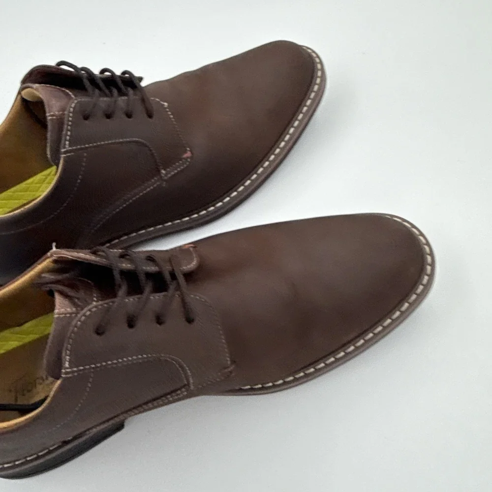 Florsheim Norwalk Plain Toe Oxford 10.5M Brown Crazy Horse Leather Dress Shoes